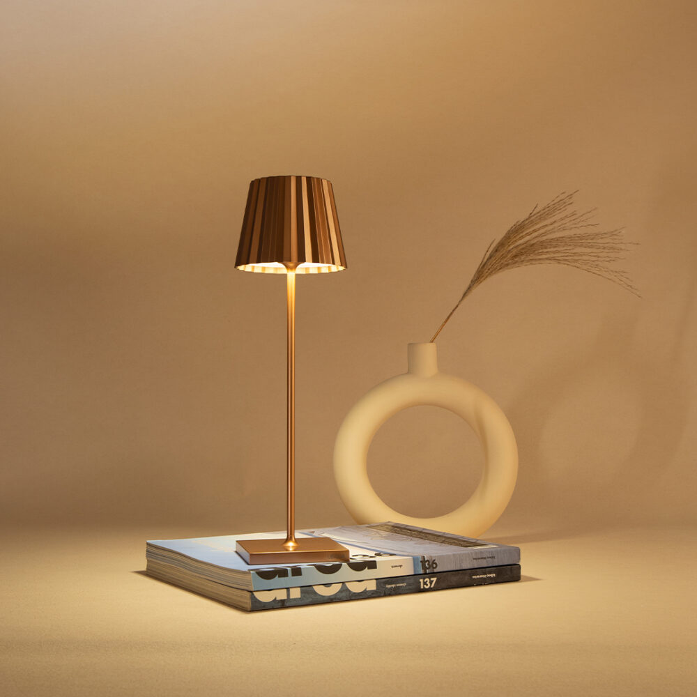 Plissé Cordless Lamp - Gold
